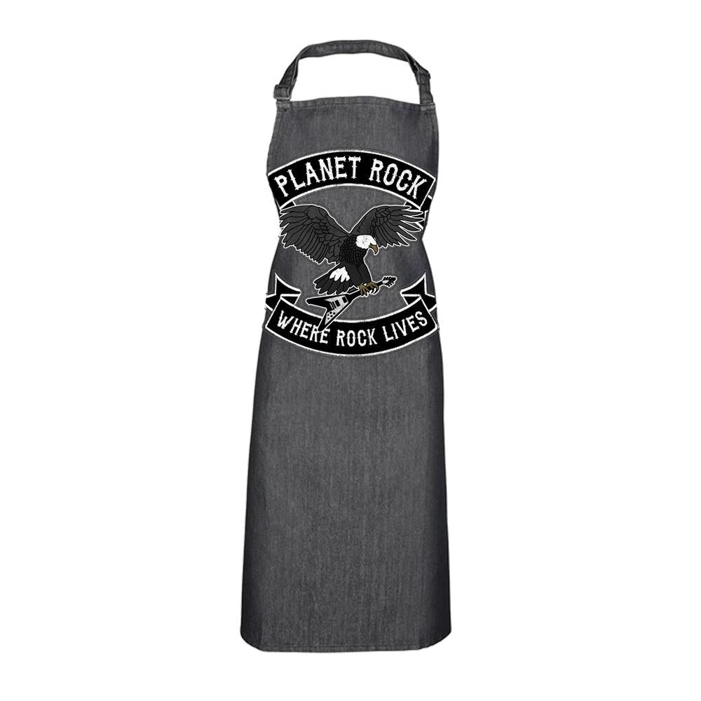 Biker Patch Black Denim Apron